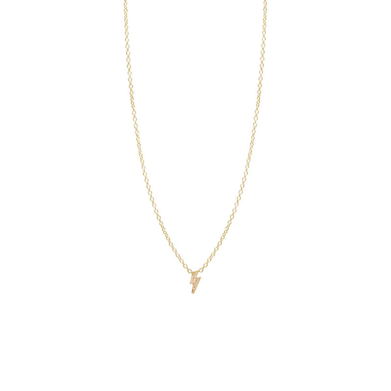 JEWELRY Itty Bitty Diamond Lightning Bolt Necklace in Yellow Gold Zoe Chicco