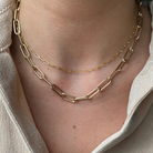 JEWELRY Paperclip Chain Necklace in Yellow Gold Zoe Chicco