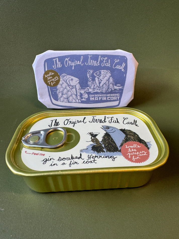 CANDLES/HOME FRAGRANCE TINNED FISH CANDLE IN JUNIPER & FRASER FIR Tinned Candle