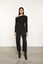 BLOUSES/SHIRTS/TOPS Exposed Shoulder Top in Black Enza Costa