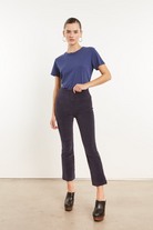 Pants SPRWMN Crop Flare Corduroy Leggings in Navy Sprwmn