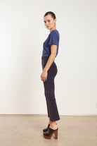 Pants SPRWMN Crop Flare Corduroy Leggings in Navy Sprwmn