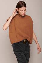 Sweaters Organic by John Patrick T Neck Gilet in Vicuna Organic by John Patrick