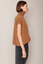 Sweaters Organic by John Patrick T Neck Gilet in Vicuna Organic by John Patrick