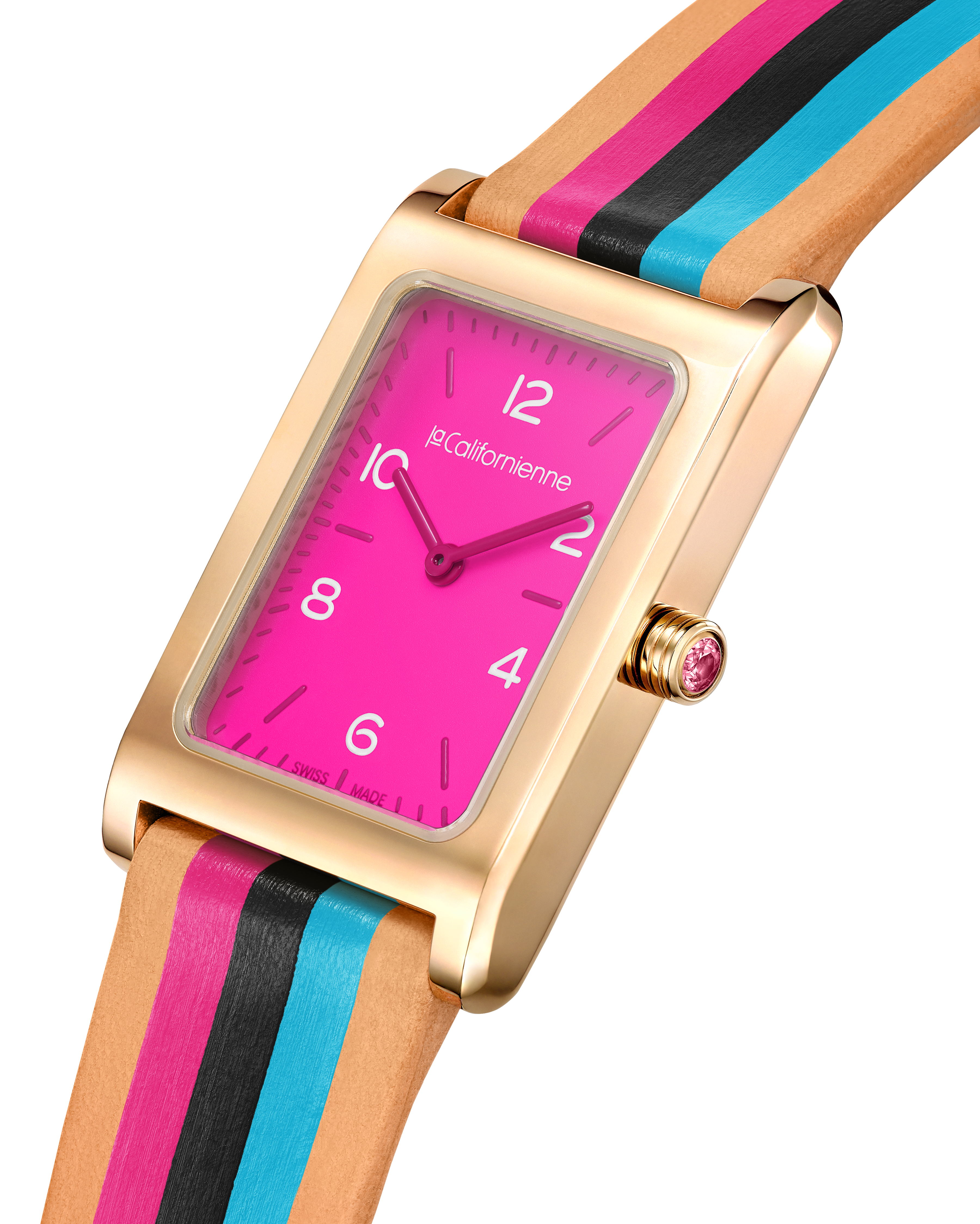 Watches La Californienne Daybreak Watch in Fuchsia, Teal and Black La Californienne