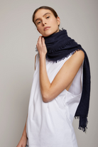 Scarves Organic by John Patrick Felted Cashmere Stole in Navy Organic by John Patrick