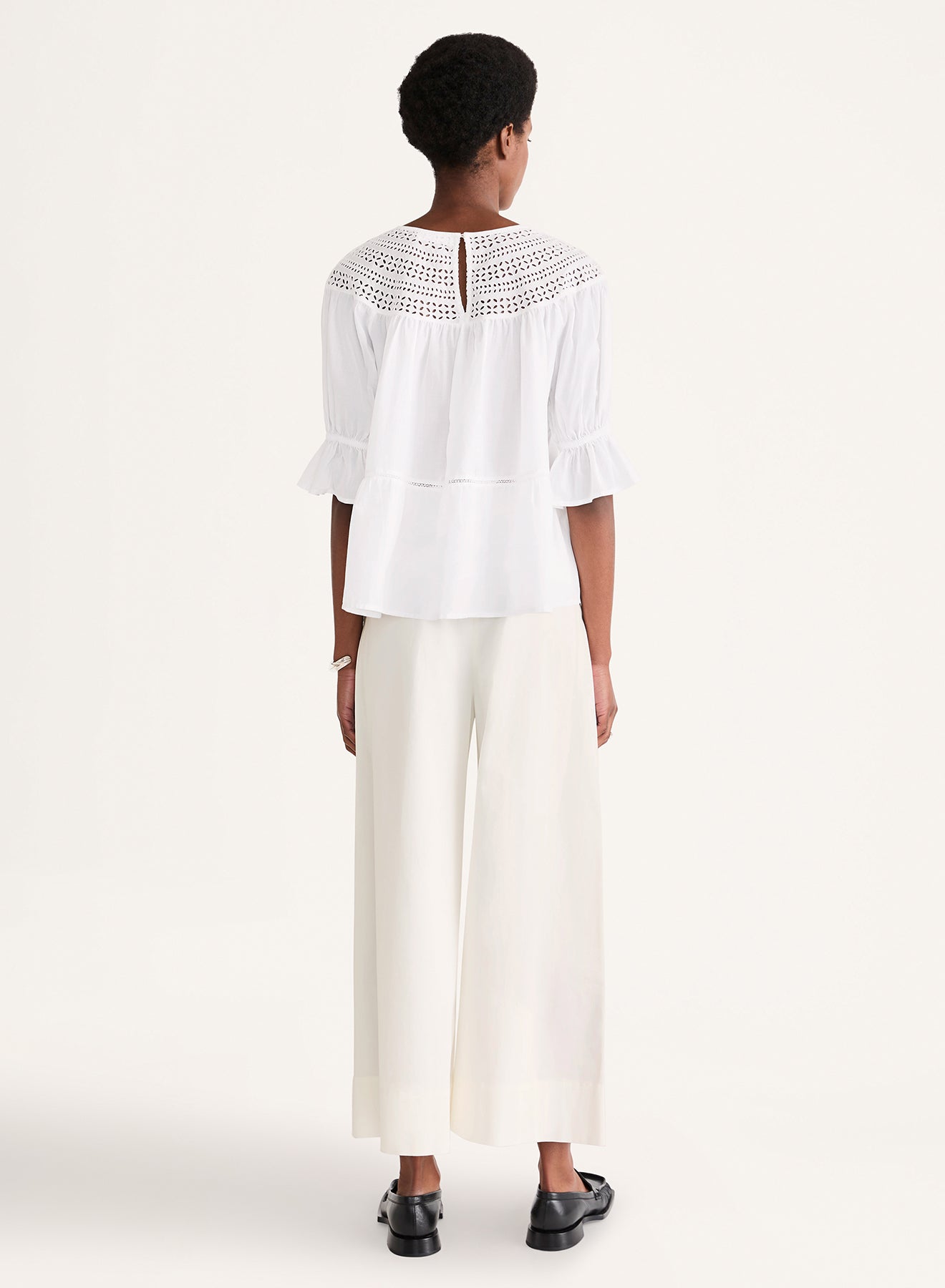 BLOUSES/SHIRTS/TOPS Sol Eyelet Top in White Merlette