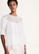 BLOUSES/SHIRTS/TOPS Sol Eyelet Top in White Merlette