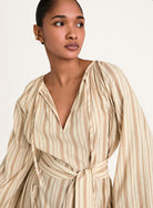 DRESSES/JUMPSUITS Ami Stripe Dress in Driftwood Merlette