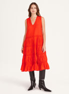 DRESSES/JUMPSUITS Wallis Smocked Dress in Flame Merlette