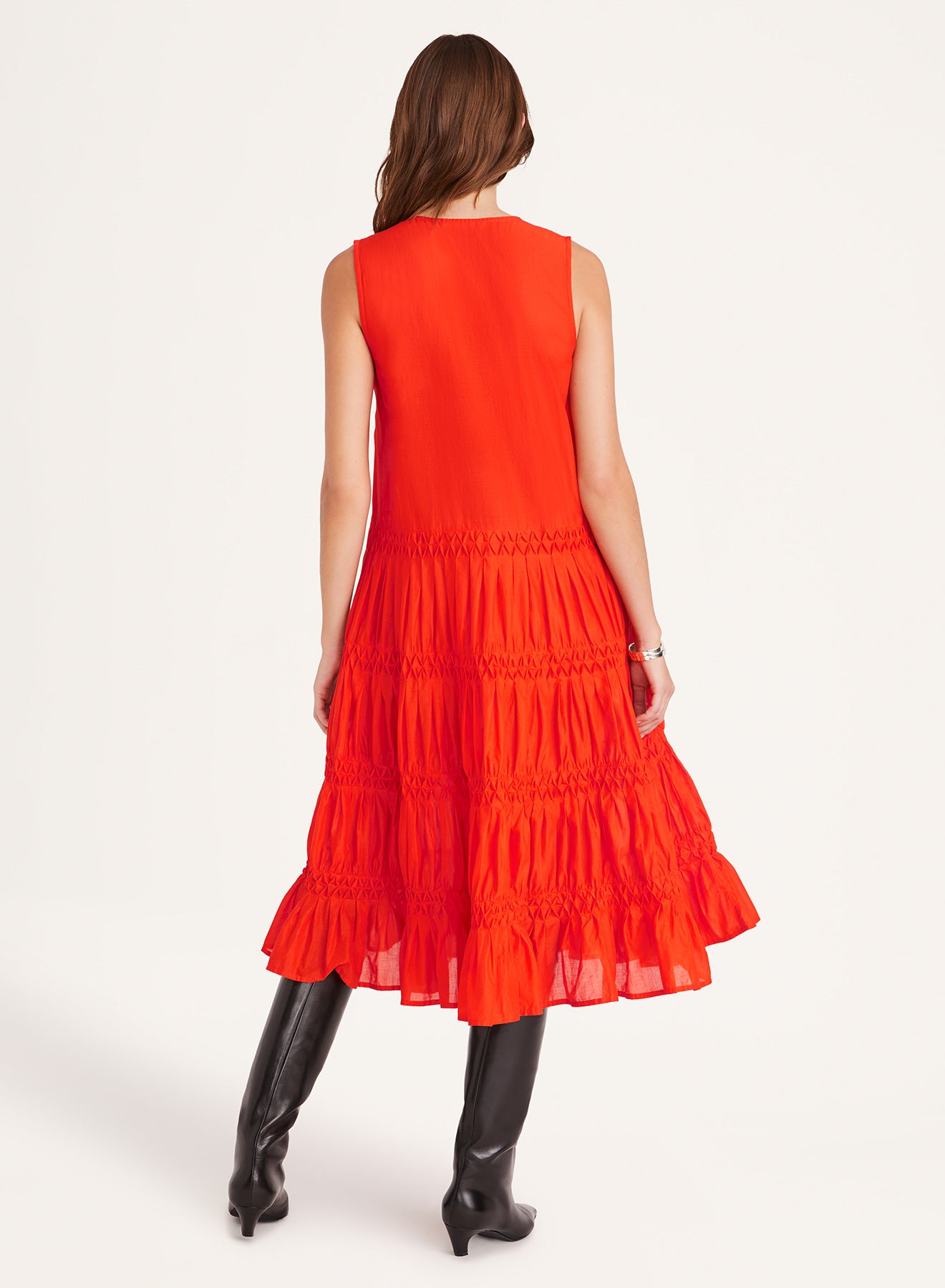 DRESSES/JUMPSUITS Wallis Smocked Dress in Flame Merlette