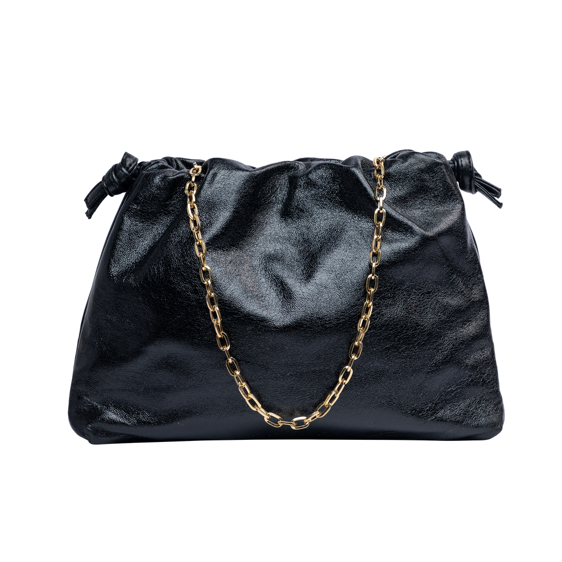 HANDBAGS Monica Clutch in Metallic Black Lemiz