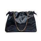 HANDBAGS Monica Clutch in Metallic Black Lemiz