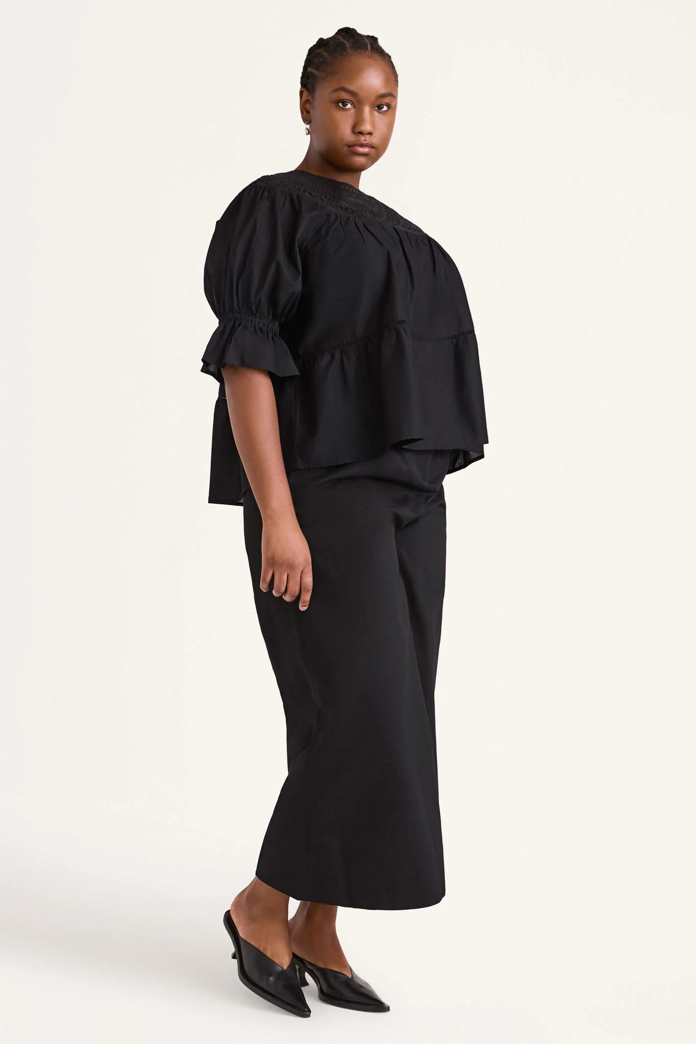 BLOUSES/SHIRTS/TOPS Merlette Sol Eyelet Top in Black Merlette