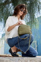 HANDBAGS Rome Crossbody in Moss Suede ORSYN