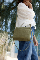 HANDBAGS Rome Crossbody in Moss Suede ORSYN