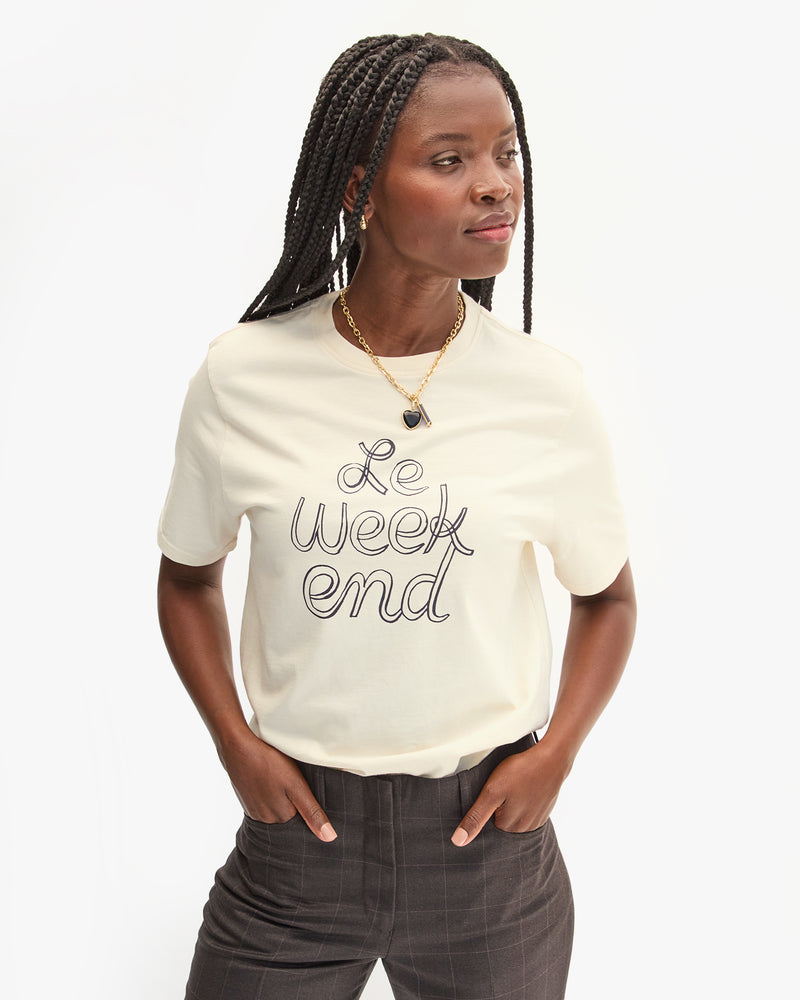 TEES/TANKS Le Weekend Tee in Cream Clare V.