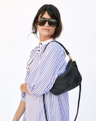 HANDBAGS PETIT MOYEN MESSENGER IN BLACK RATTAN Clare V.