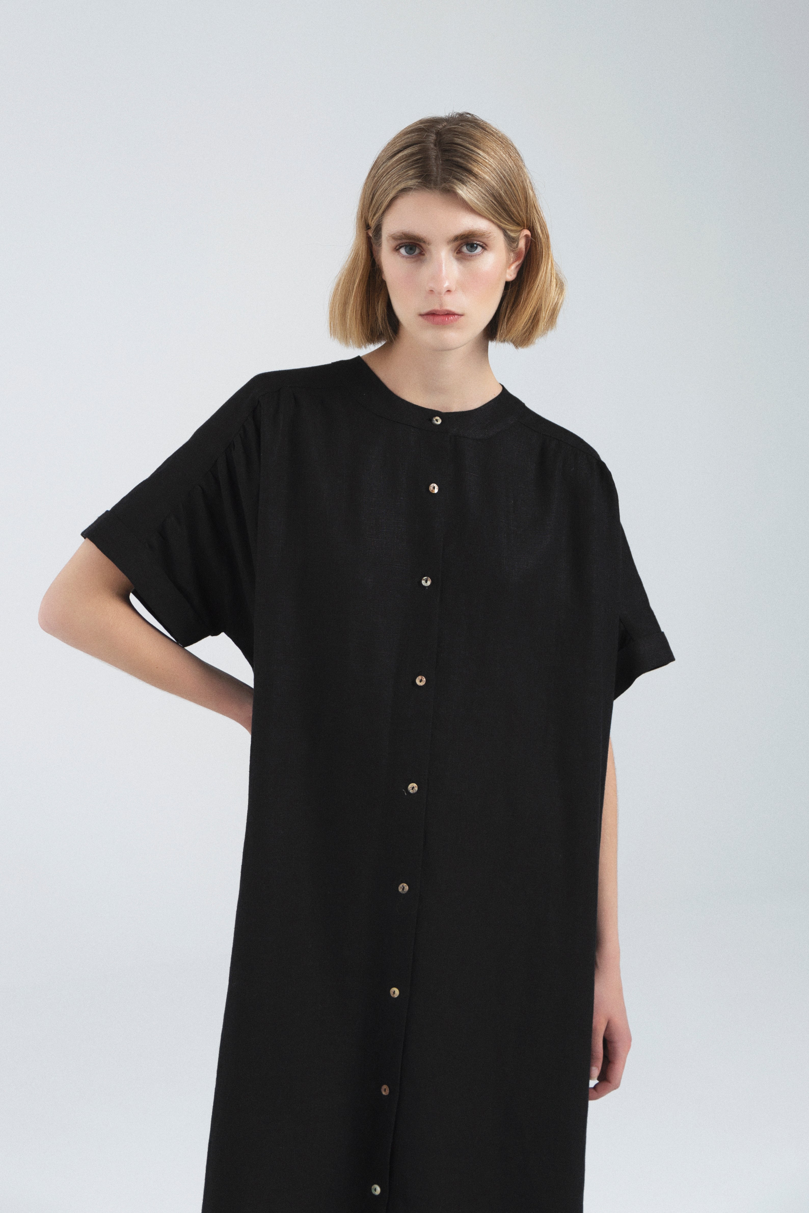 DRESSES/JUMPSUITS Rosemary Dress in Black Loess