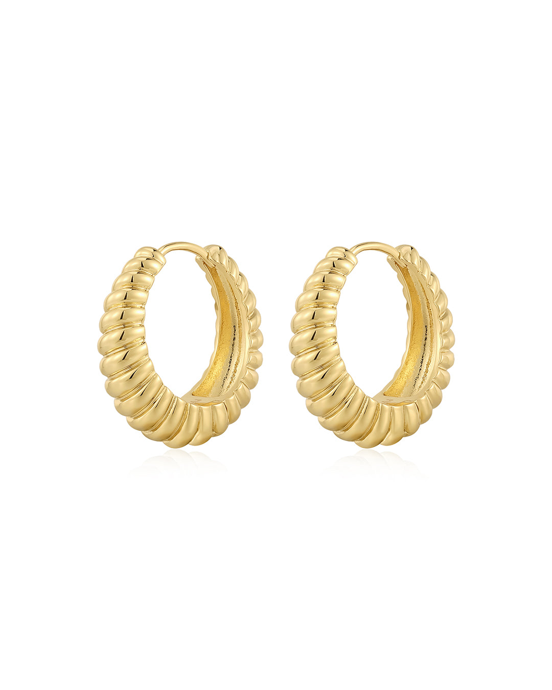 Earrings Luv Aj Ridged Mirabella Hoops Luv Aj