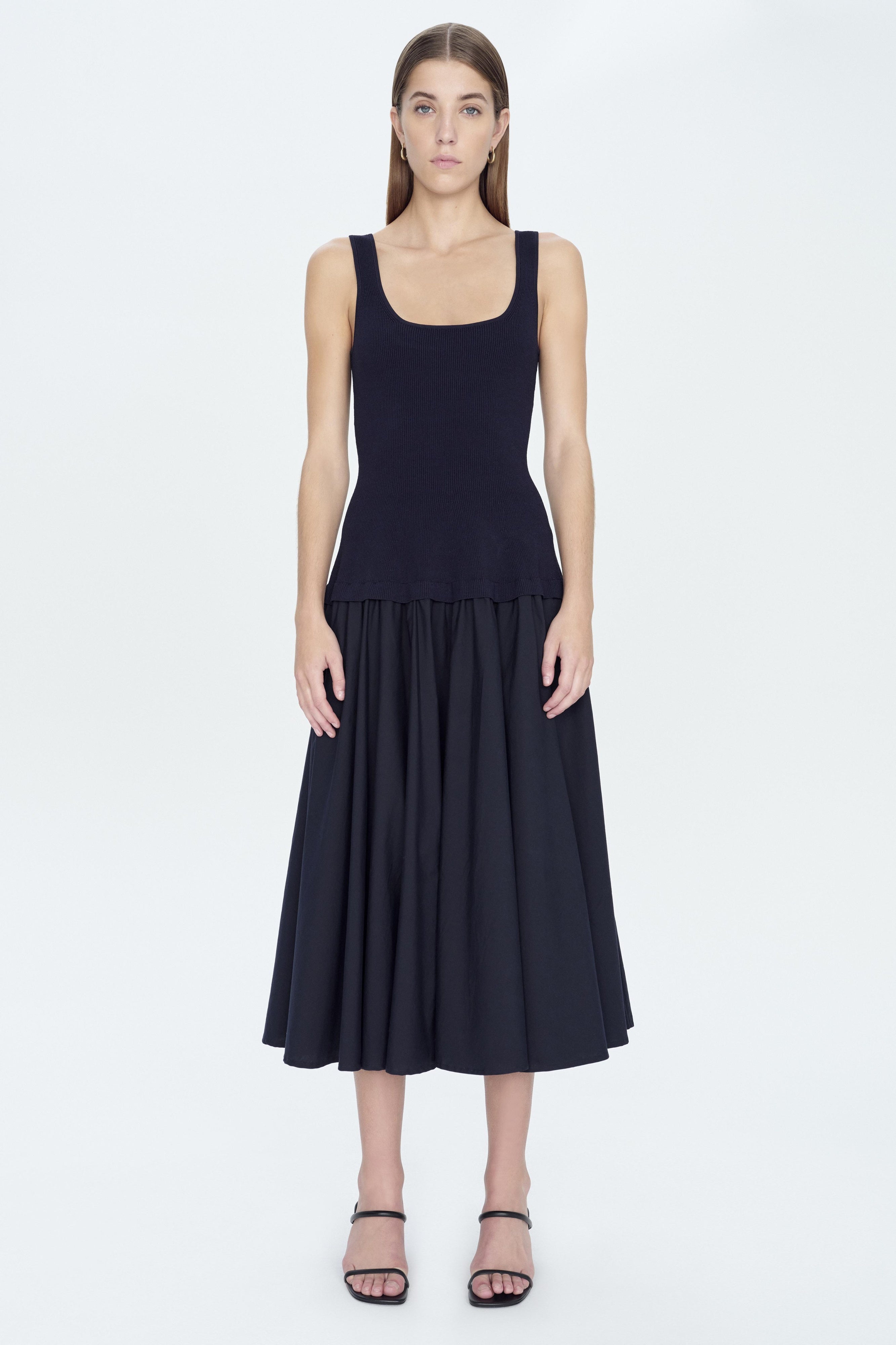 DRESSES/JUMPSUITS SILAS KNIT BODICE MIDI DRESS Simkhai