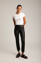 Pants SPRWMN Cropped Flare Leather Leggings in Black Sprwmn