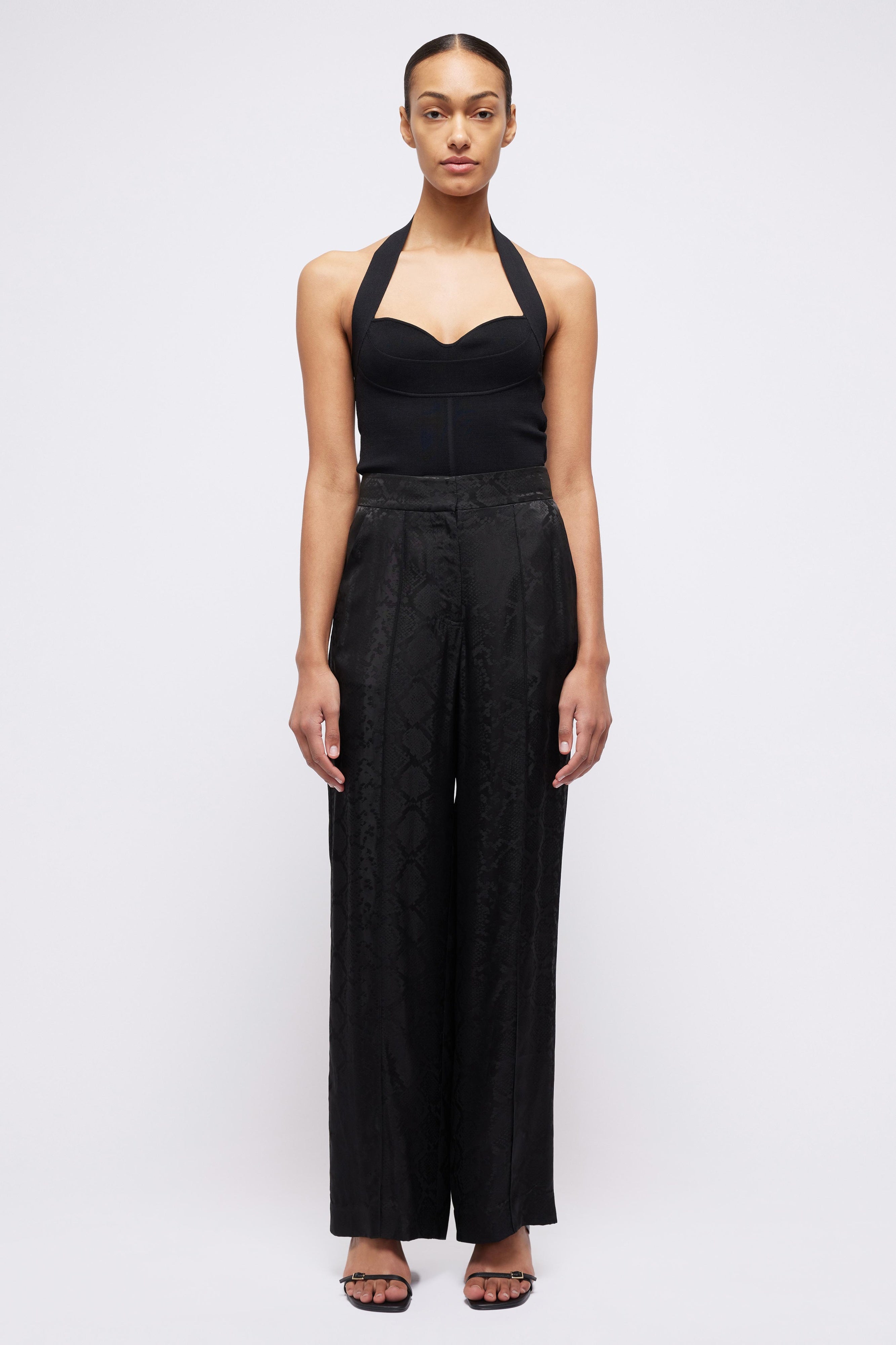 Pants Simkhai Kyra Wide Leg Pant in Black Python Simkhai