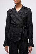 Tops Simkhai Milo Trench Shirt in Black Python Simkhai