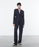 COATS/JACKET Twill Relaxed Blazer in Evening Blue Enza Costa