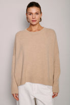 SWEATERS WIDE PULLOVER IN BEIGE MELANGE Organic by John Patrick