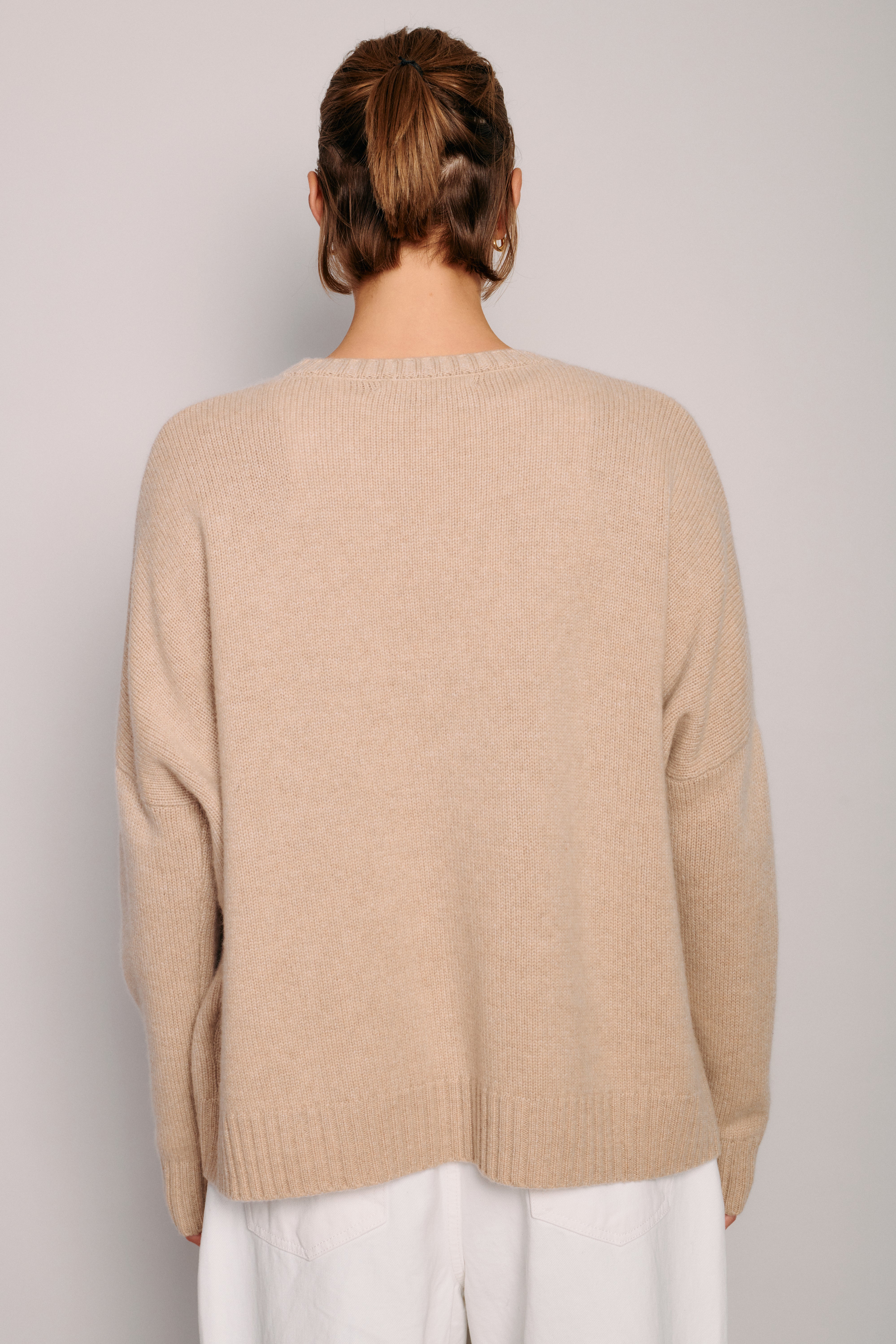 SWEATERS WIDE PULLOVER IN BEIGE MELANGE Organic by John Patrick