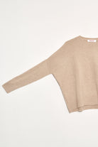 SWEATERS WIDE PULLOVER IN BEIGE MELANGE Organic by John Patrick