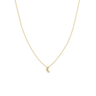 JEWELRY Itty Bitty Diamond Crescent Moon Necklace in Yellow Gold Serafina