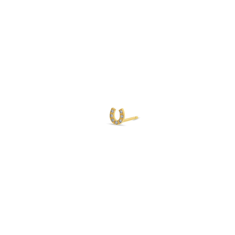 JEWELRY Itty Bitty Diamond Horseshoe Stud in Yellow Gold Zoe Chicco