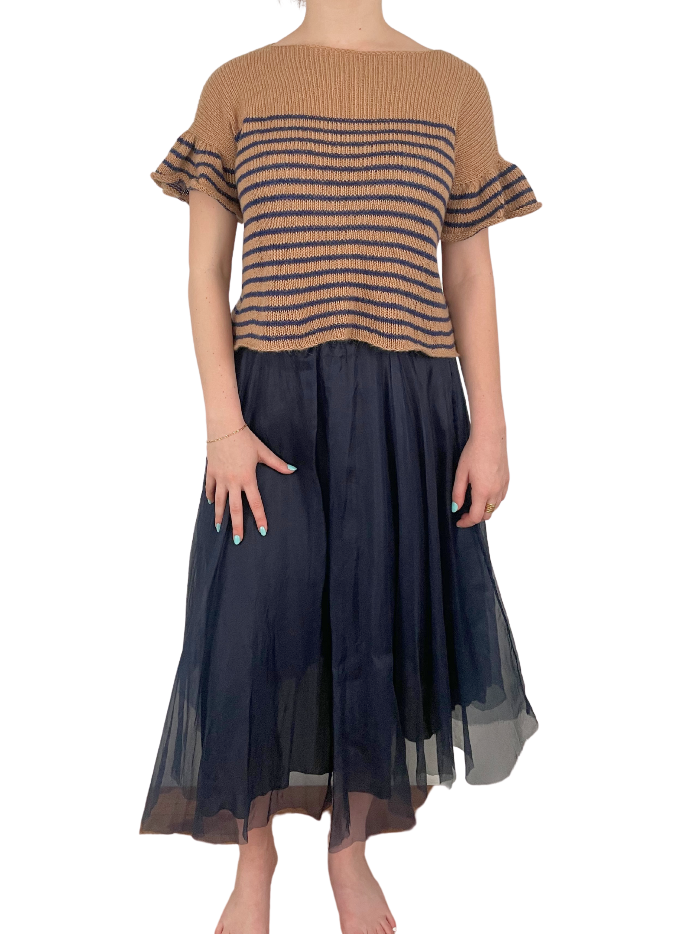 SKIRTS Organza Skirt in Navy Louiza Babouryan