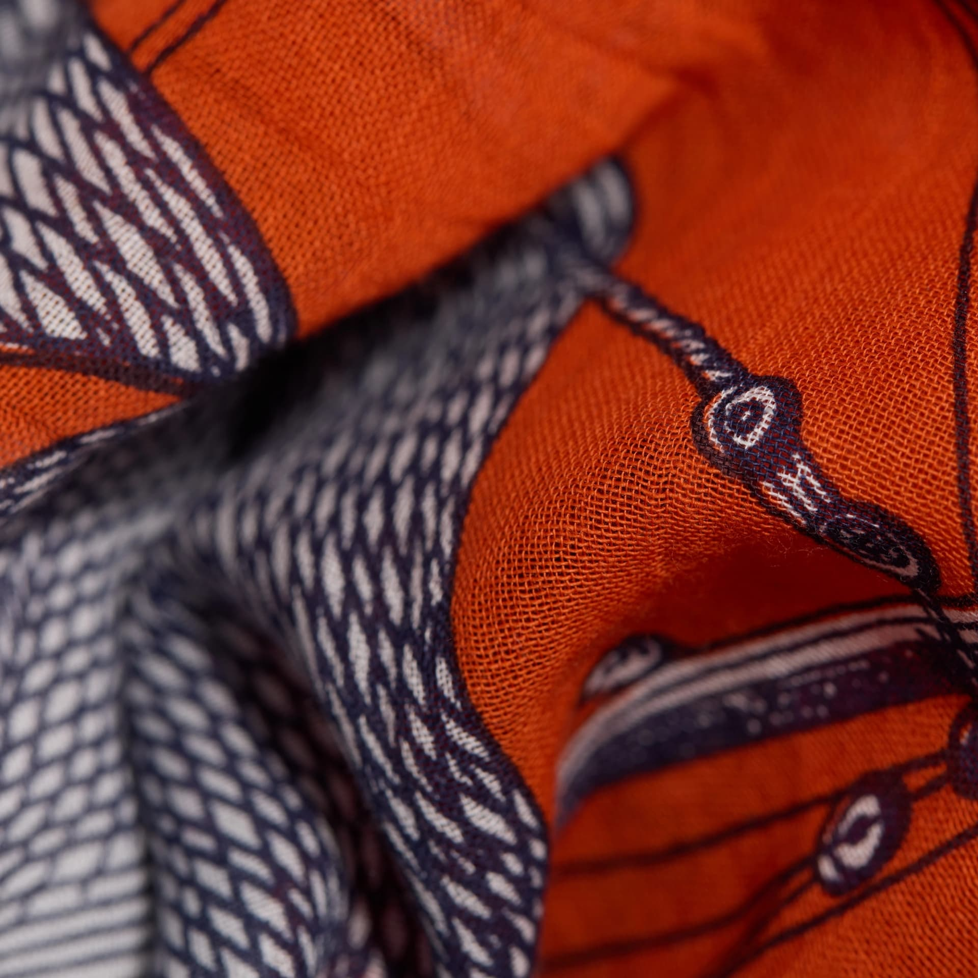 ACCESSORIES SAIL BOAT SCARF IN ORANGE Inoui Editions