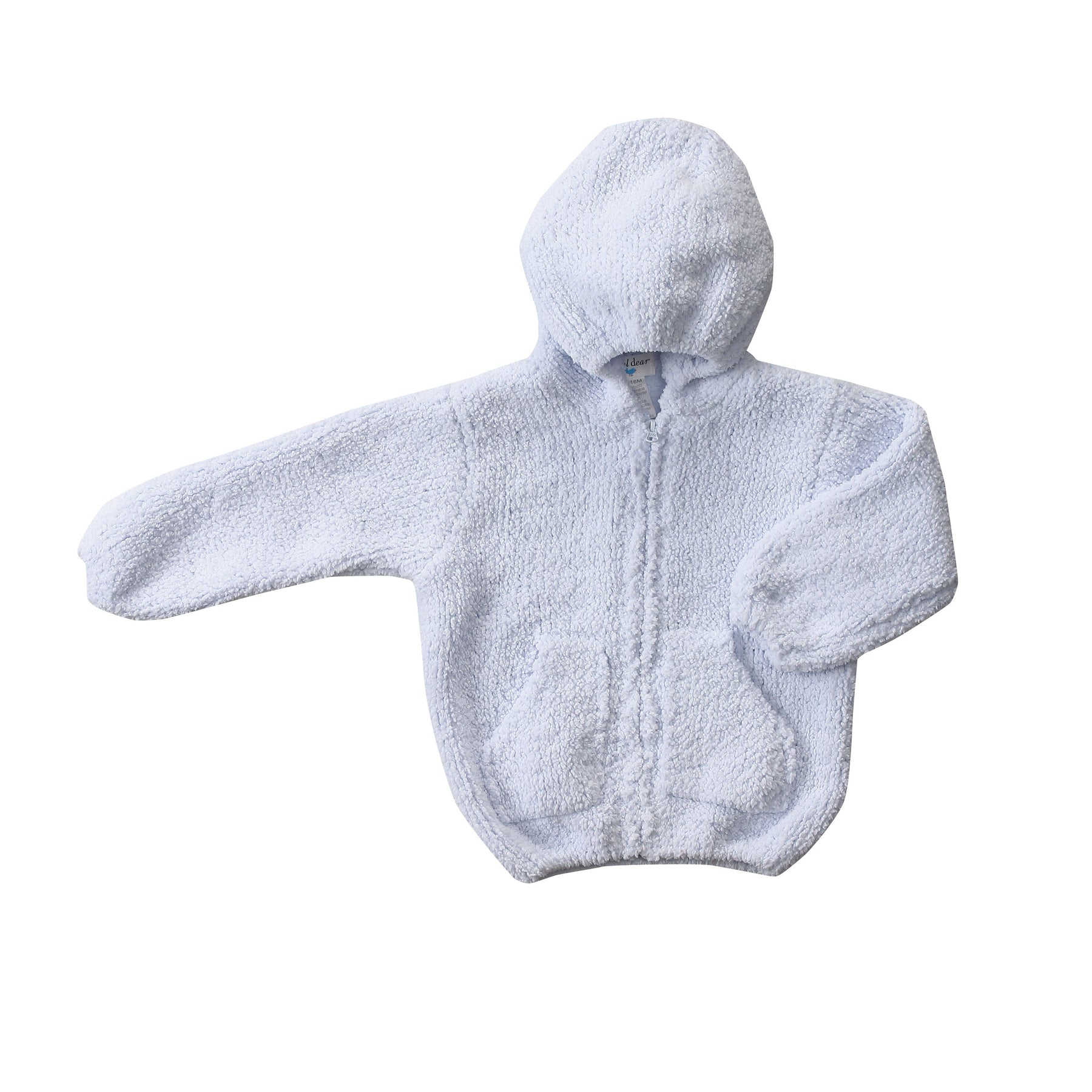 CHILDREN'S APPAREL Baby Chenille Hoodie in Light Blue Angel Dear