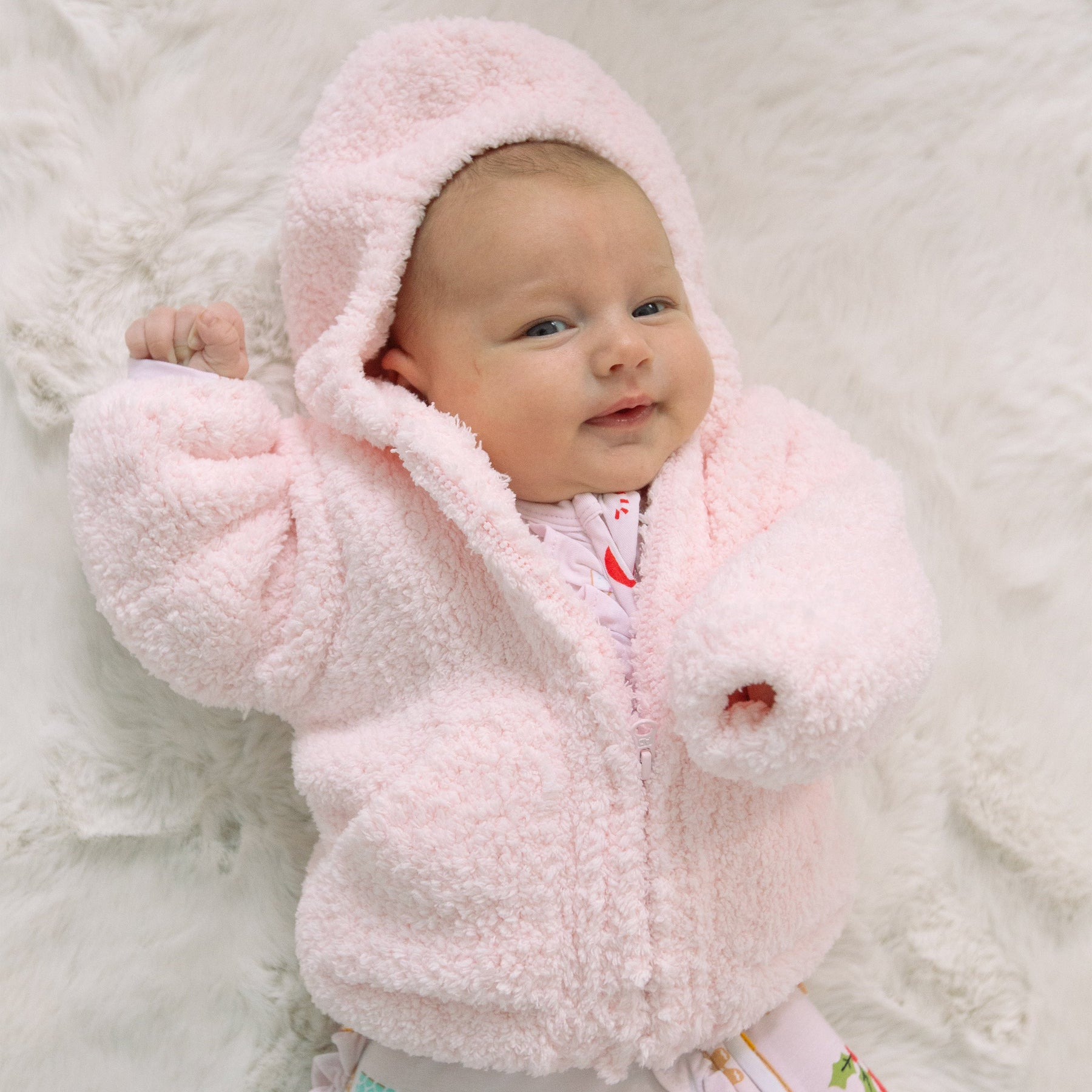 CHILDREN'S APPAREL PINK CHENILLE HOODIE Angel Dear