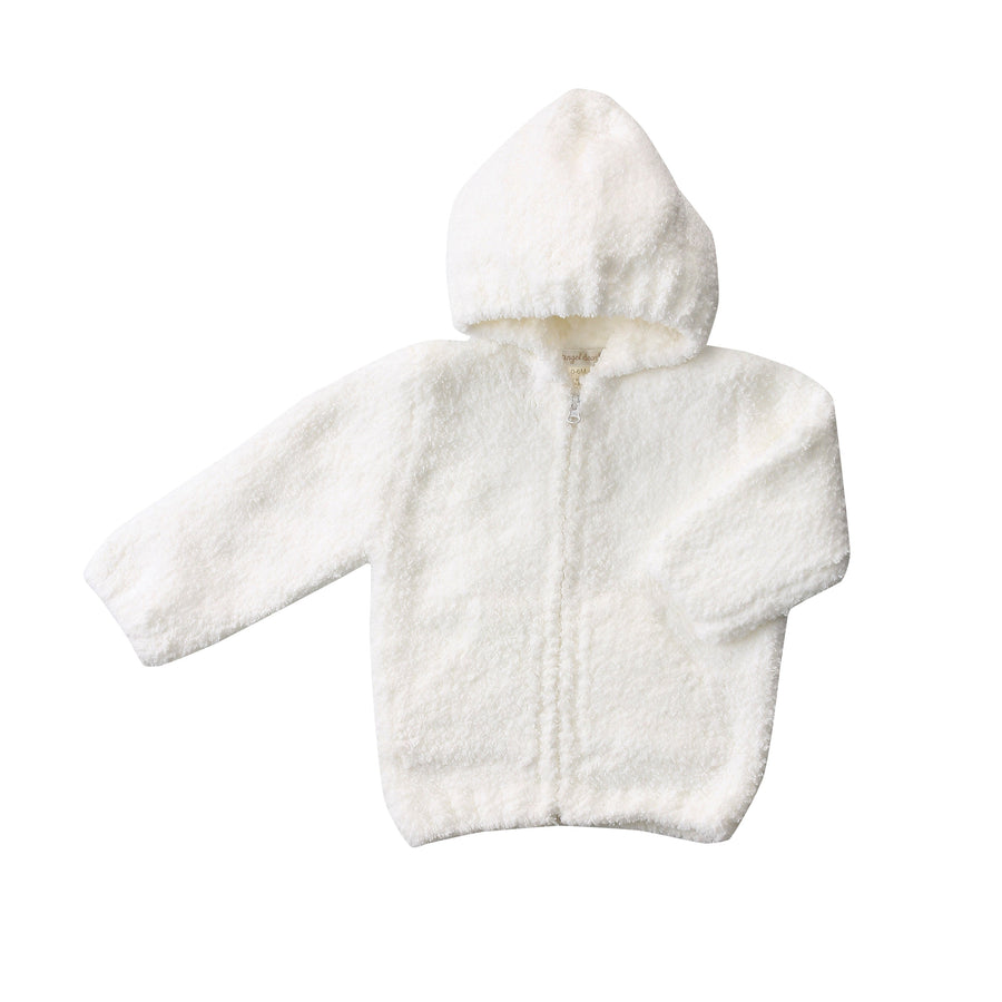 CHILDREN'S APPAREL BABY CHENILLE HOODIE IN WHITE Angel Dear