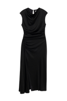 DRESSES/JUMPSUITS Burke Draped Midi Dress in Black Simkhai