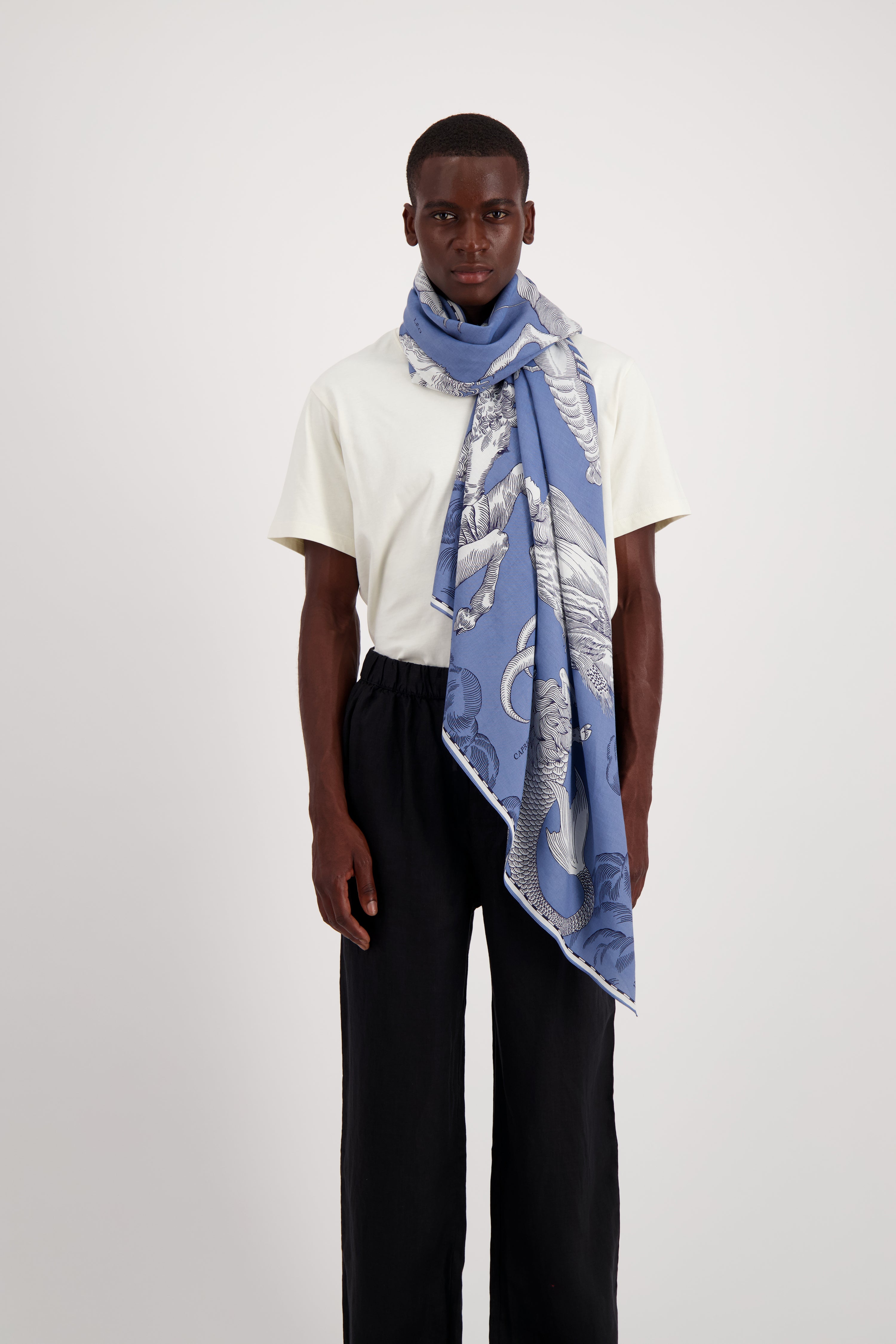 ACCESSORIES Astrology Scarf in Denim Inoui Editions