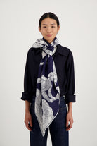 ACCESSORIES Astrology Scarf in Dark Blue Inoui Editions