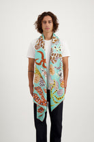 ACCESSORIES Mermaid Garden Scarf in Turquoise Inoui Editions