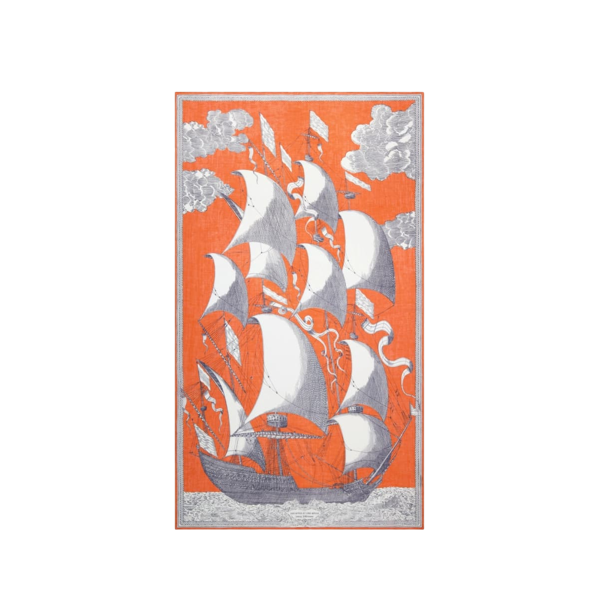 ACCESSORIES SAIL BOAT SCARF IN ORANGE Inoui Editions