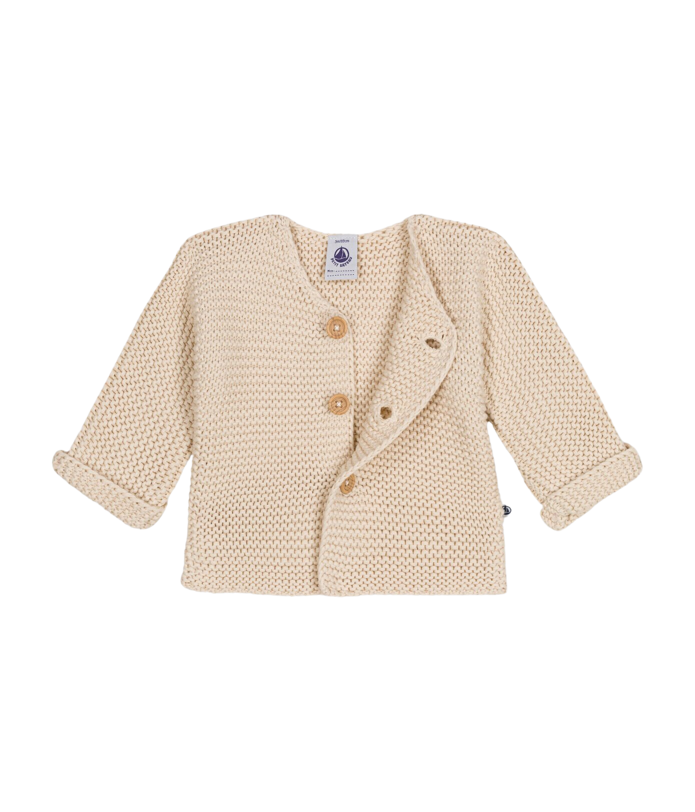 CHILDREN'S APPAREL Baby Cardigan in Cream Petit Bateau