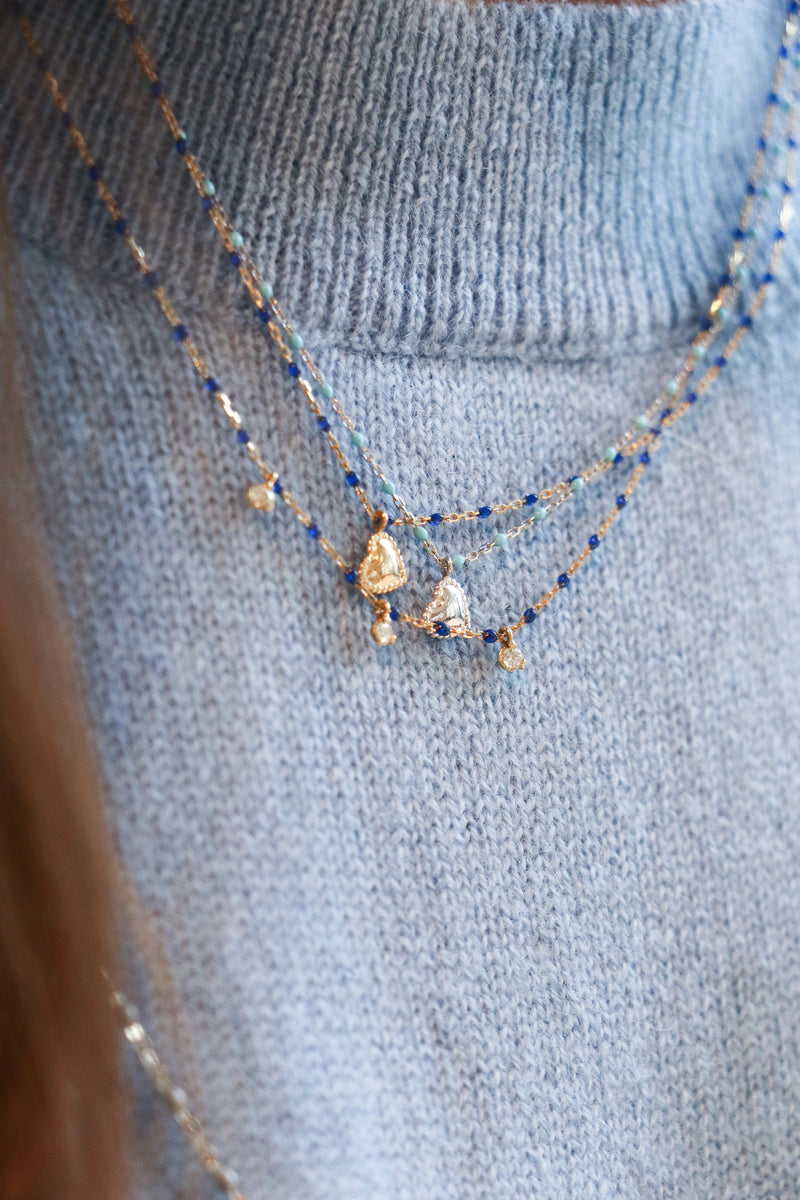 JEWELRY Mini Gigi Lucky Heart Necklace in Lapis Gigi Clozeau