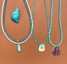 JEWELRY Turquoise Necklace with Shell and Turquoise Charm Yenden