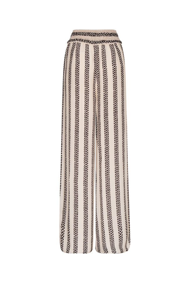 Pants Juan De Dios San Cipriano Crepe Pants in Beige and Black Stripe Juan De Dios