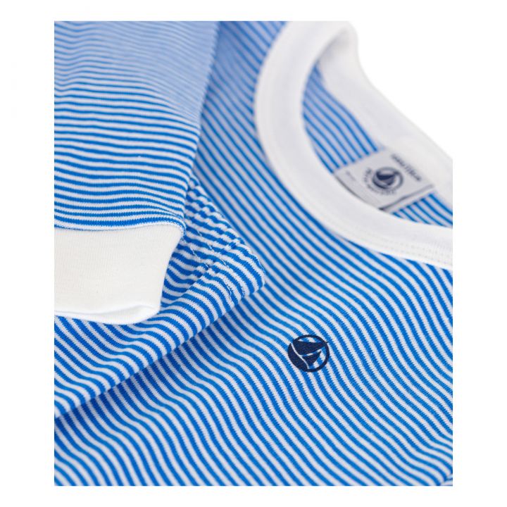 CHILDREN'S APPAREL STRIPED PJS IN BLUE AND WHITE Petit Bateau