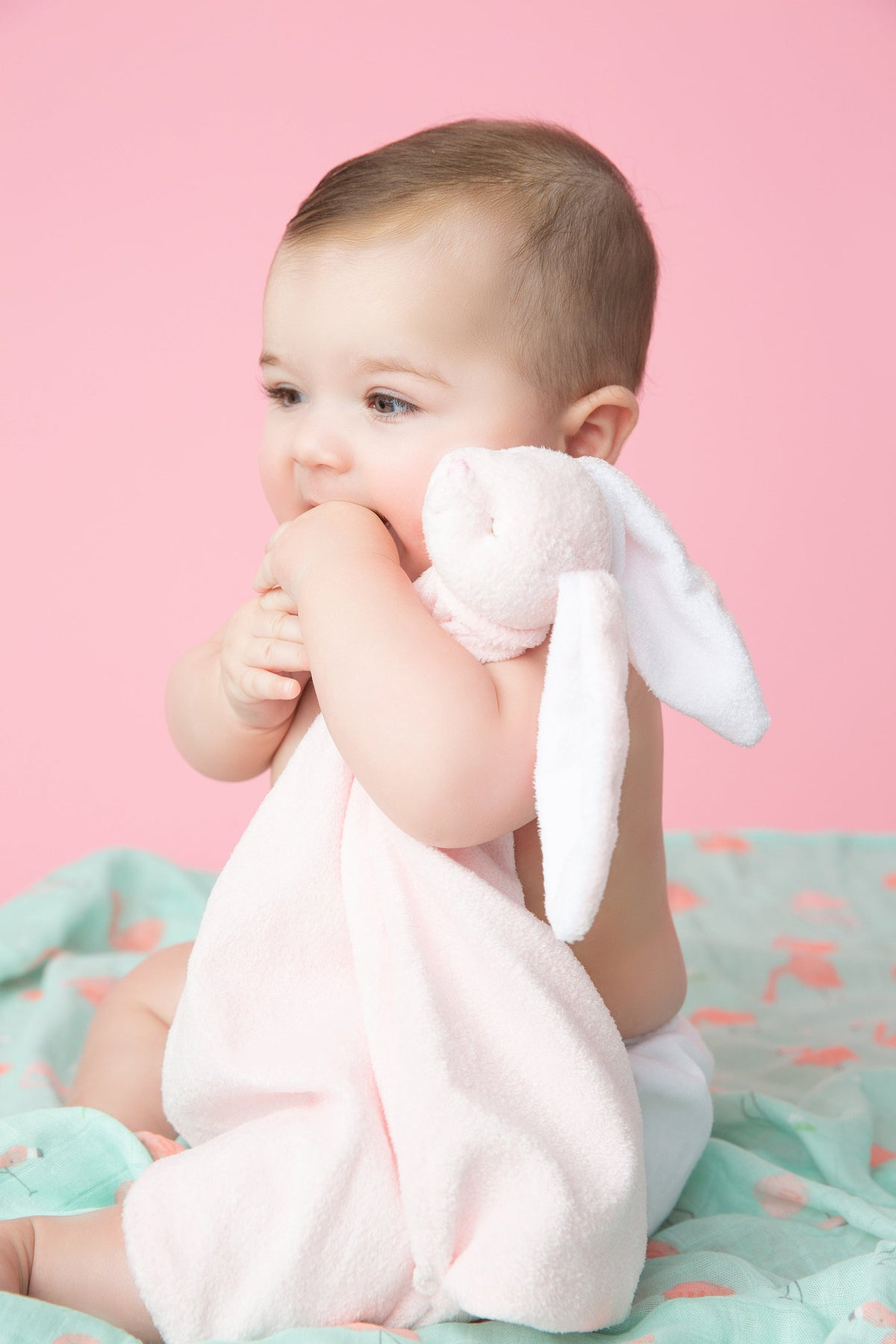 CHILDREN'S ACCESSORIES Pink Bunny Blankie Angel Dear